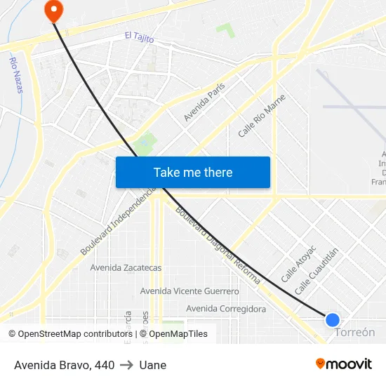 Avenida Bravo, 440 to Uane map