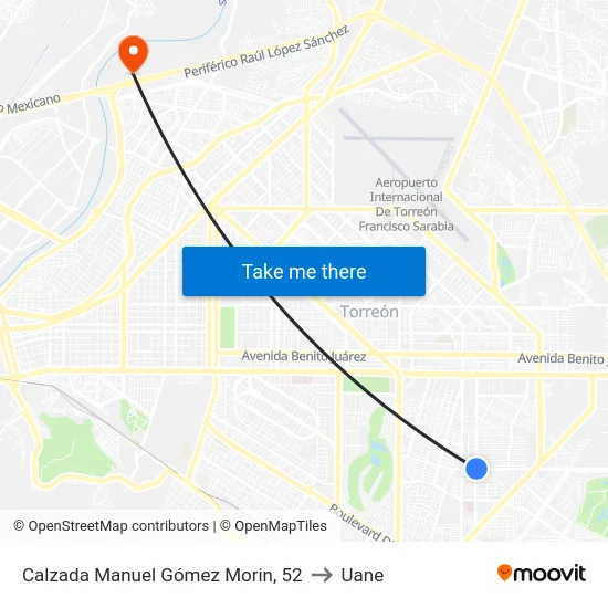 Calzada Manuel Gómez Morin, 52 to Uane map