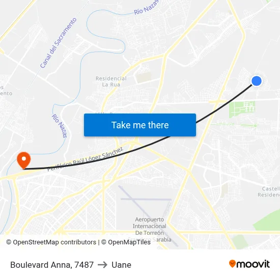 Boulevard Anna, 7487 to Uane map