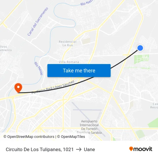Circuito De Los Tulipanes, 1021 to Uane map