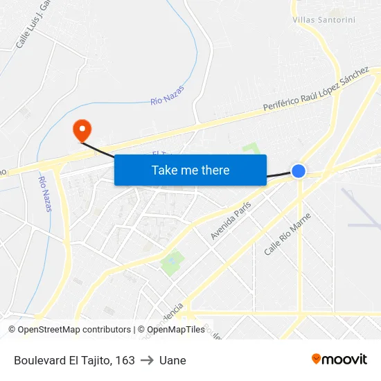 Boulevard El Tajito, 163 to Uane map