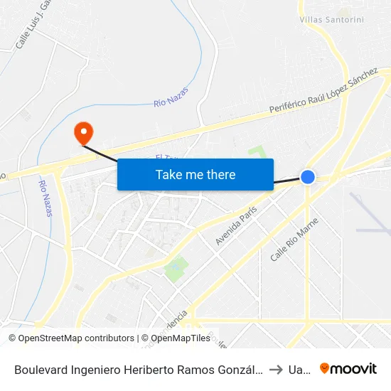 Boulevard Ingeniero Heriberto Ramos González, 2 to Uane map