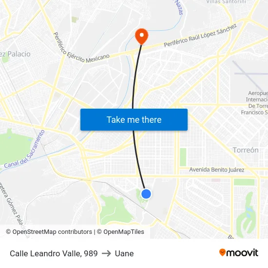 Calle Leandro Valle, 989 to Uane map