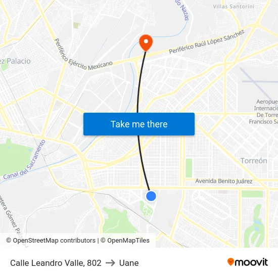 Calle Leandro Valle, 802 to Uane map