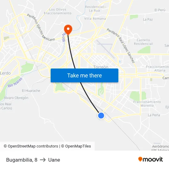 Bugambilia, 8 to Uane map