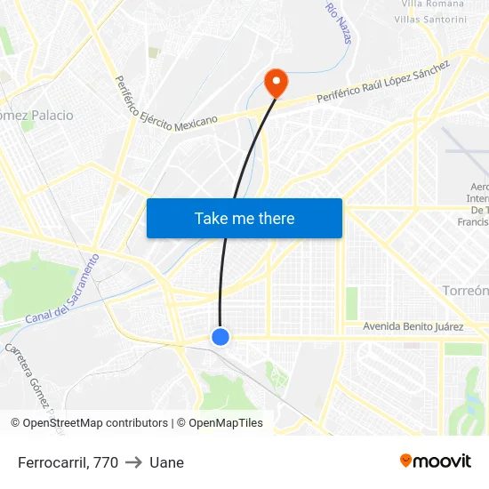 Ferrocarril, 770 to Uane map