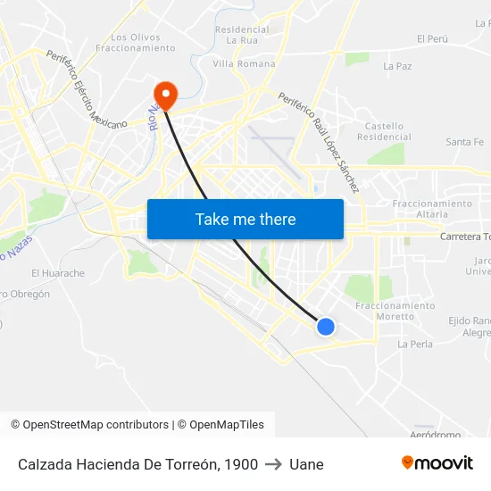 Calzada Hacienda De Torreón, 1900 to Uane map
