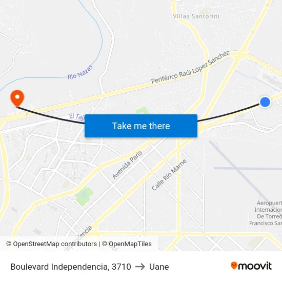 Boulevard Independencia, 3710 to Uane map