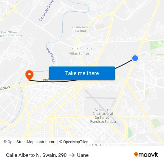 Calle Alberto N. Swain, 290 to Uane map