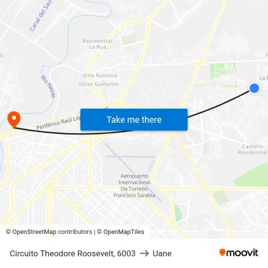 Circuito Theodore Roosevelt, 6003 to Uane map