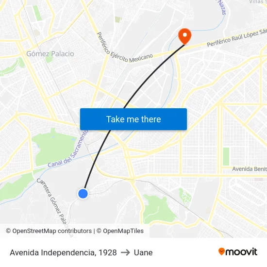 Avenida Independencia, 1928 to Uane map
