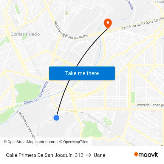 Calle Primera De San Joaquín, 312 to Uane map