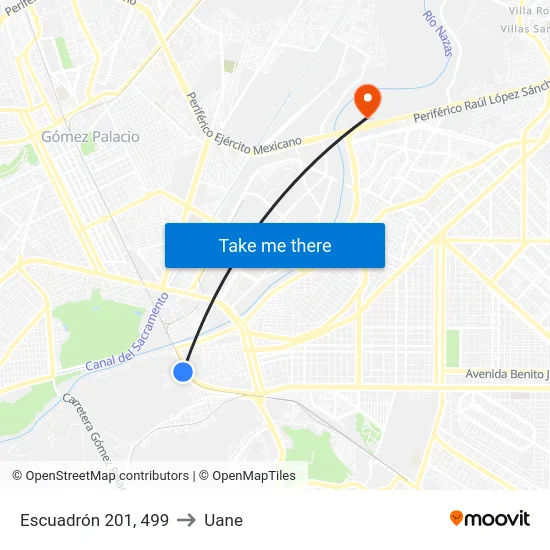 Escuadrón 201, 499 to Uane map