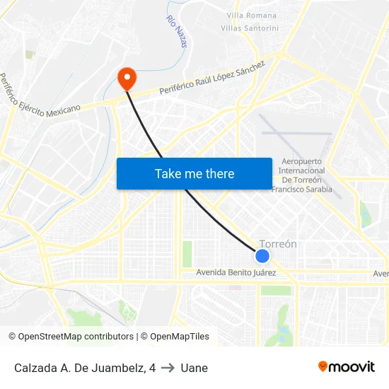 Calzada A. De Juambelz, 4 to Uane map