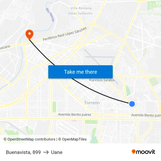 Buenavista, 899 to Uane map