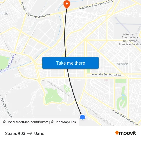 Sexta, 903 to Uane map