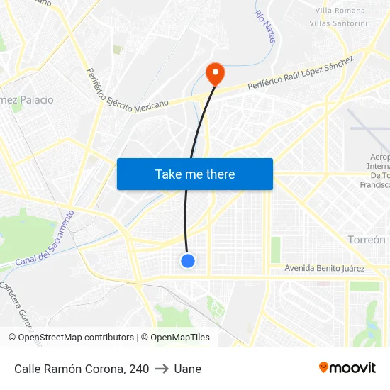 Calle Ramón Corona, 240 to Uane map