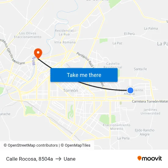 Calle Rocosa, 8504a to Uane map