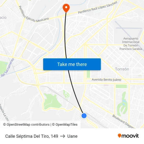 Calle Séptima Del Tiro, 149 to Uane map