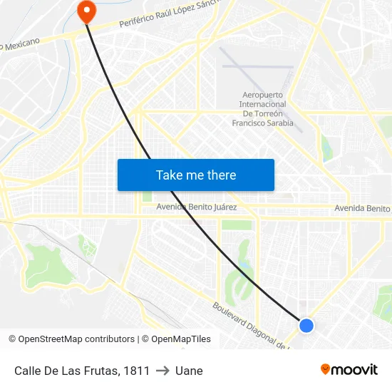 Calle De Las Frutas, 1811 to Uane map