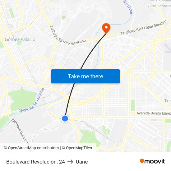 Boulevard Revolución, 24 to Uane map