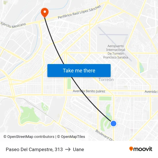 Paseo Del Campestre, 313 to Uane map