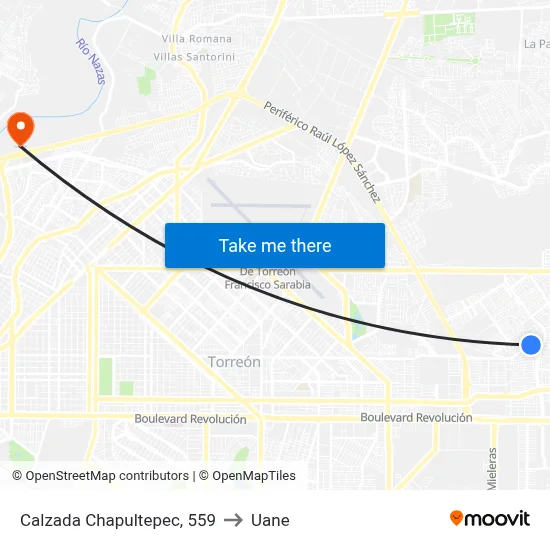 Calzada Chapultepec, 559 to Uane map