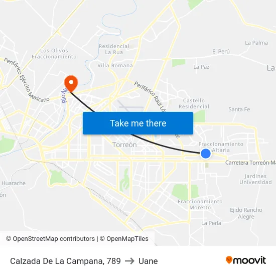Calzada De La Campana, 789 to Uane map