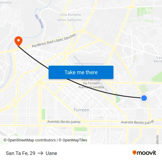 San Ta Fe, 29 to Uane map