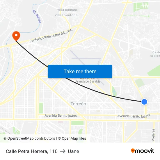 Calle Petra Herrera, 110 to Uane map