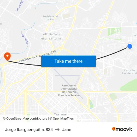 Jorge Ibarguengoitia, 834 to Uane map