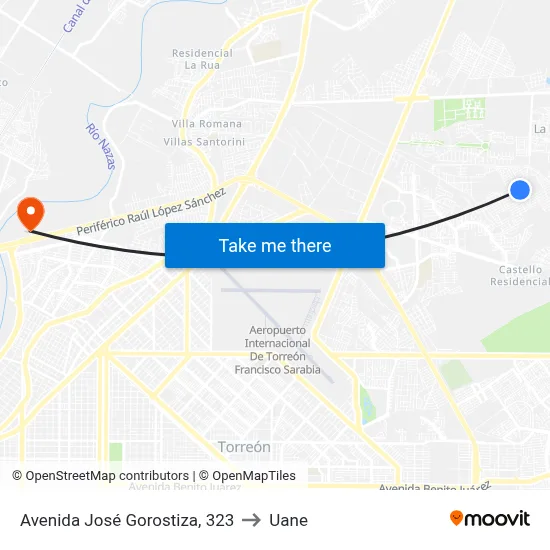 Avenida José Gorostiza, 323 to Uane map