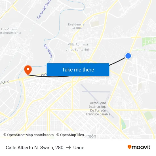 Calle Alberto N. Swain, 280 to Uane map