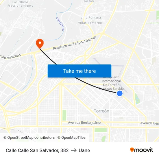 Calle Calle San Salvador, 382 to Uane map