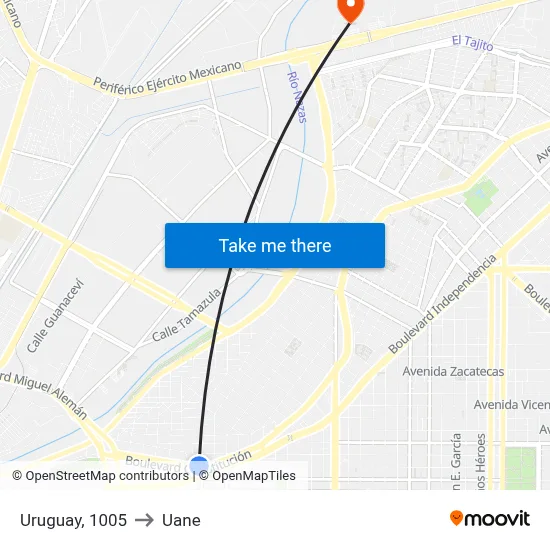 Uruguay, 1005 to Uane map