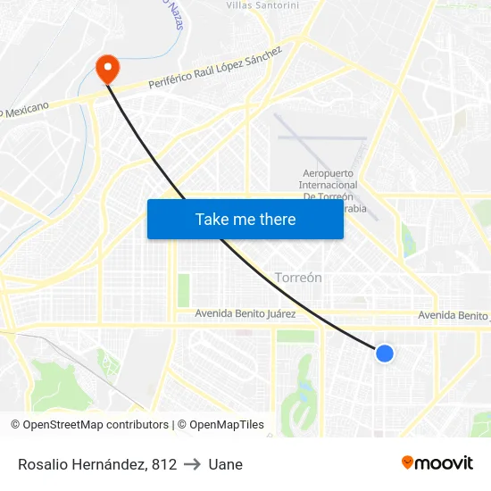 Rosalio Hernández, 812 to Uane map
