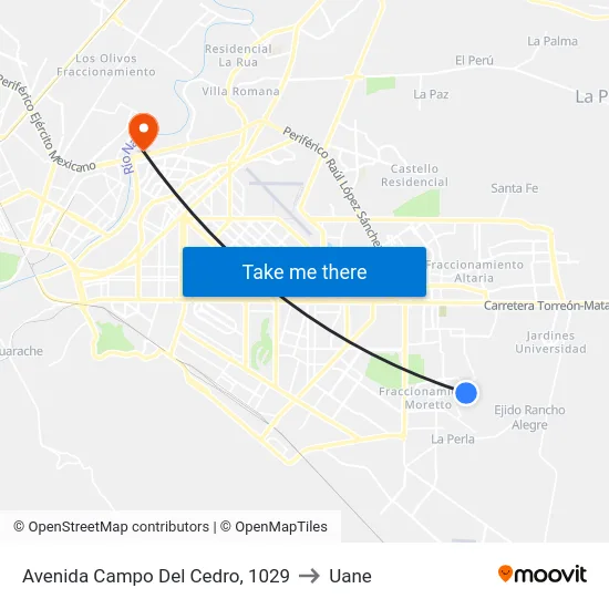 Avenida Campo Del Cedro, 1029 to Uane map
