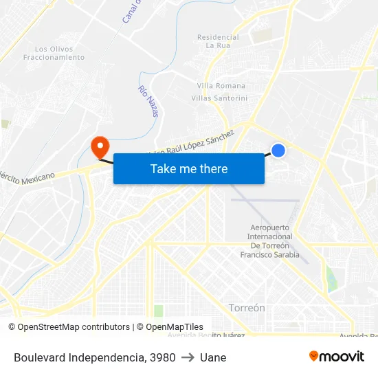Boulevard Independencia, 3980 to Uane map