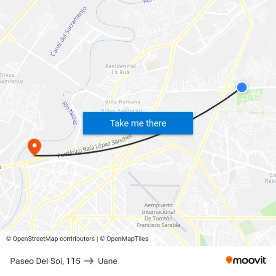 Paseo Del Sol, 115 to Uane map