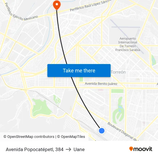 Avenida Popocatépetl, 384 to Uane map
