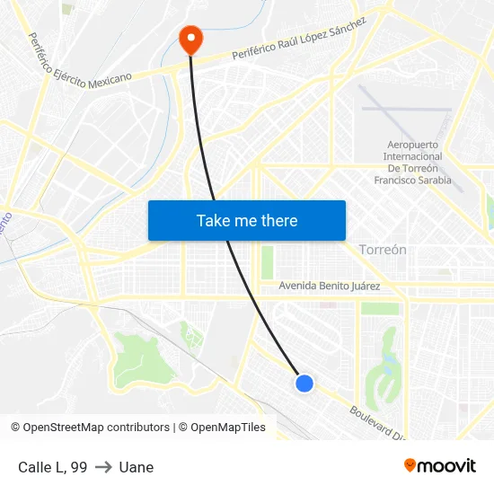 Calle L, 99 to Uane map