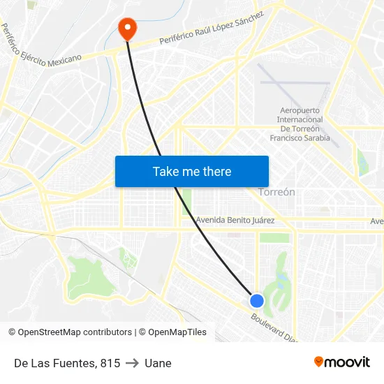 De Las Fuentes, 815 to Uane map