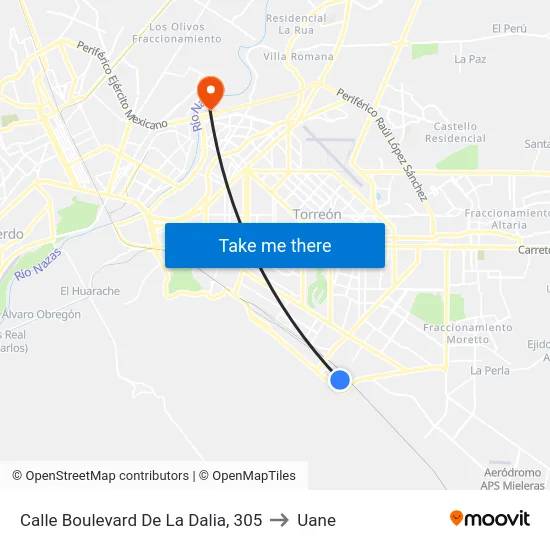 Calle Boulevard De La Dalia, 305 to Uane map