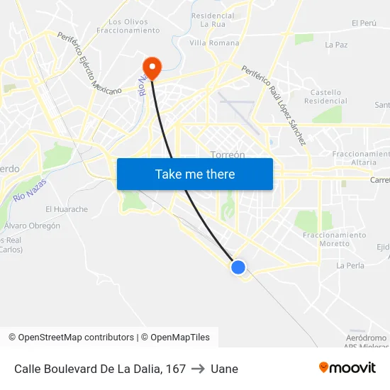 Calle Boulevard De La Dalia, 167 to Uane map