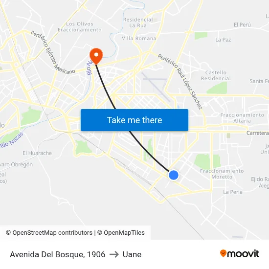 Avenida Del Bosque, 1906 to Uane map