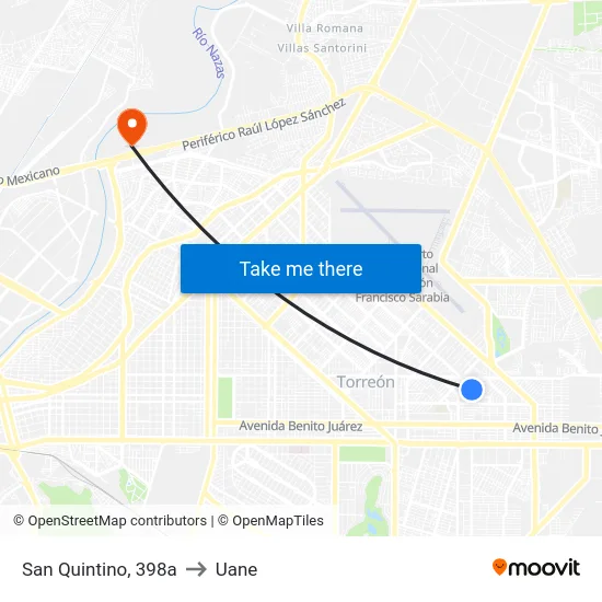 San Quintino, 398a to Uane map