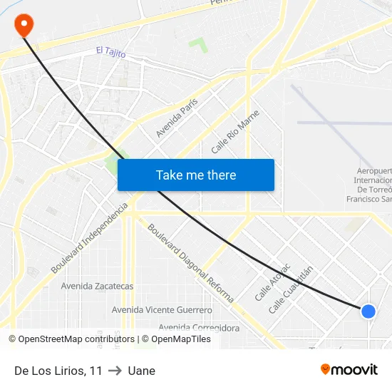 De Los Lirios, 11 to Uane map