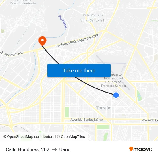 Calle Honduras, 202 to Uane map