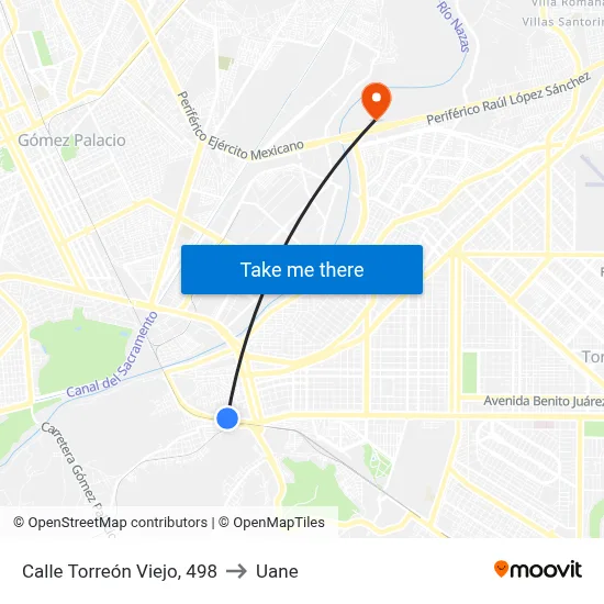 Calle Torreón Viejo, 498 to Uane map