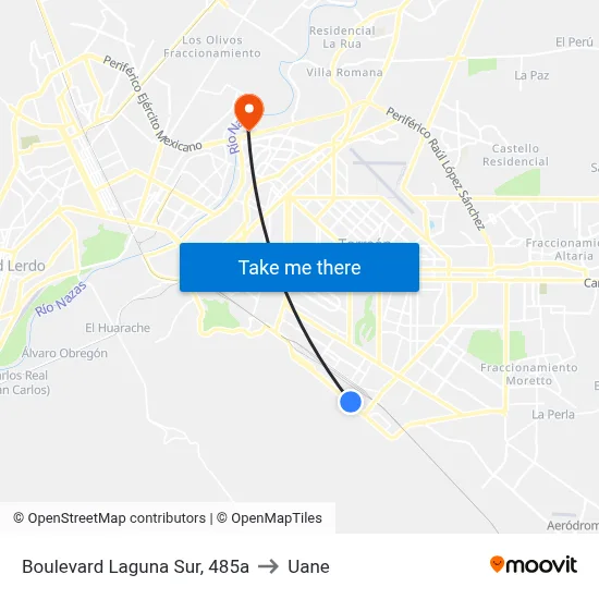 Boulevard Laguna Sur, 485a to Uane map